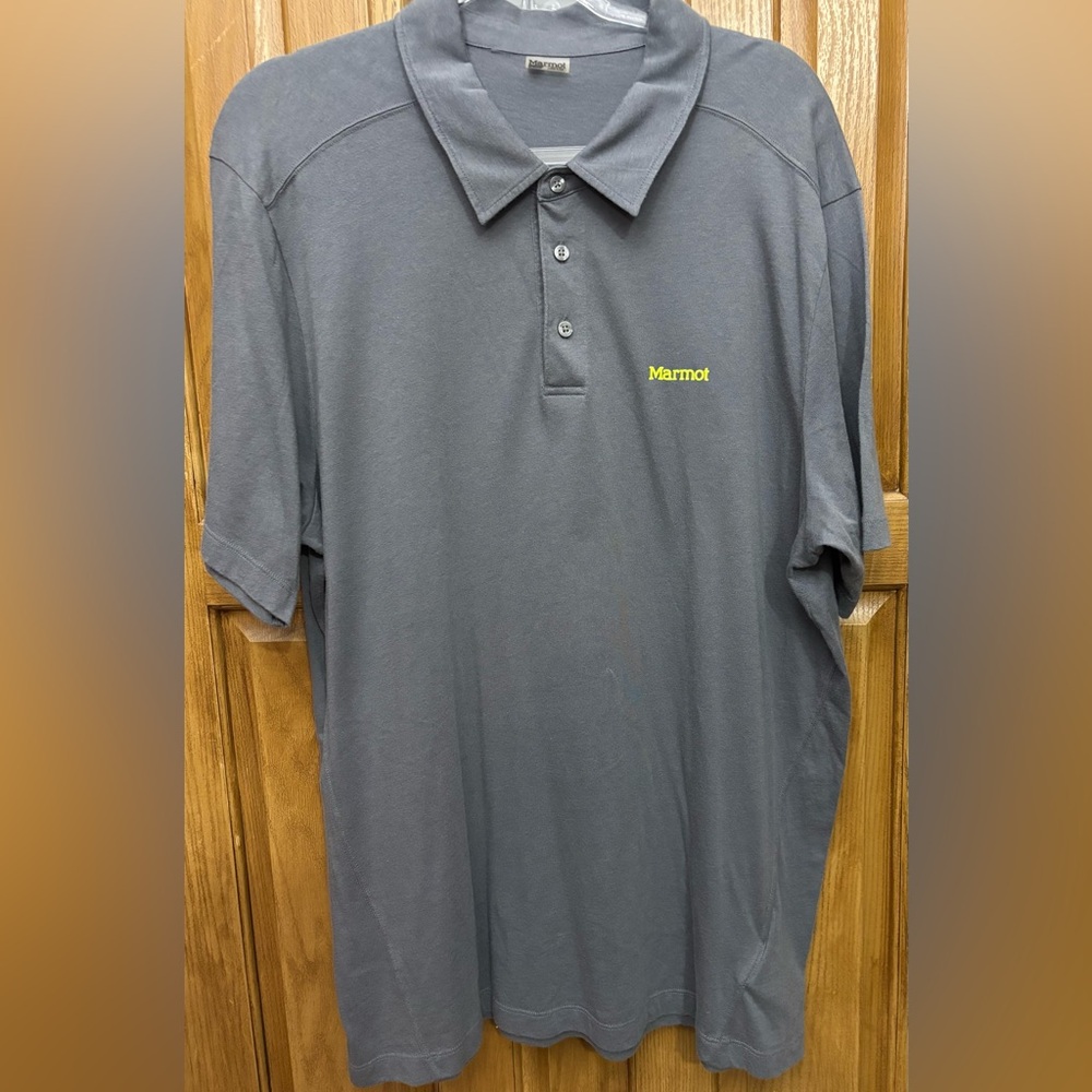 Marmot Polo Shirt Performance Golf Athletic Casual Gray XL